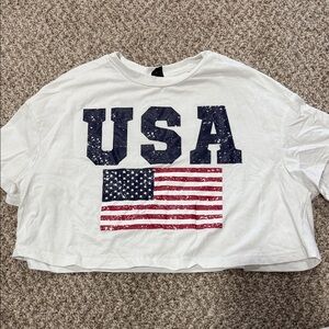 USA Flag Graphic Crop Top